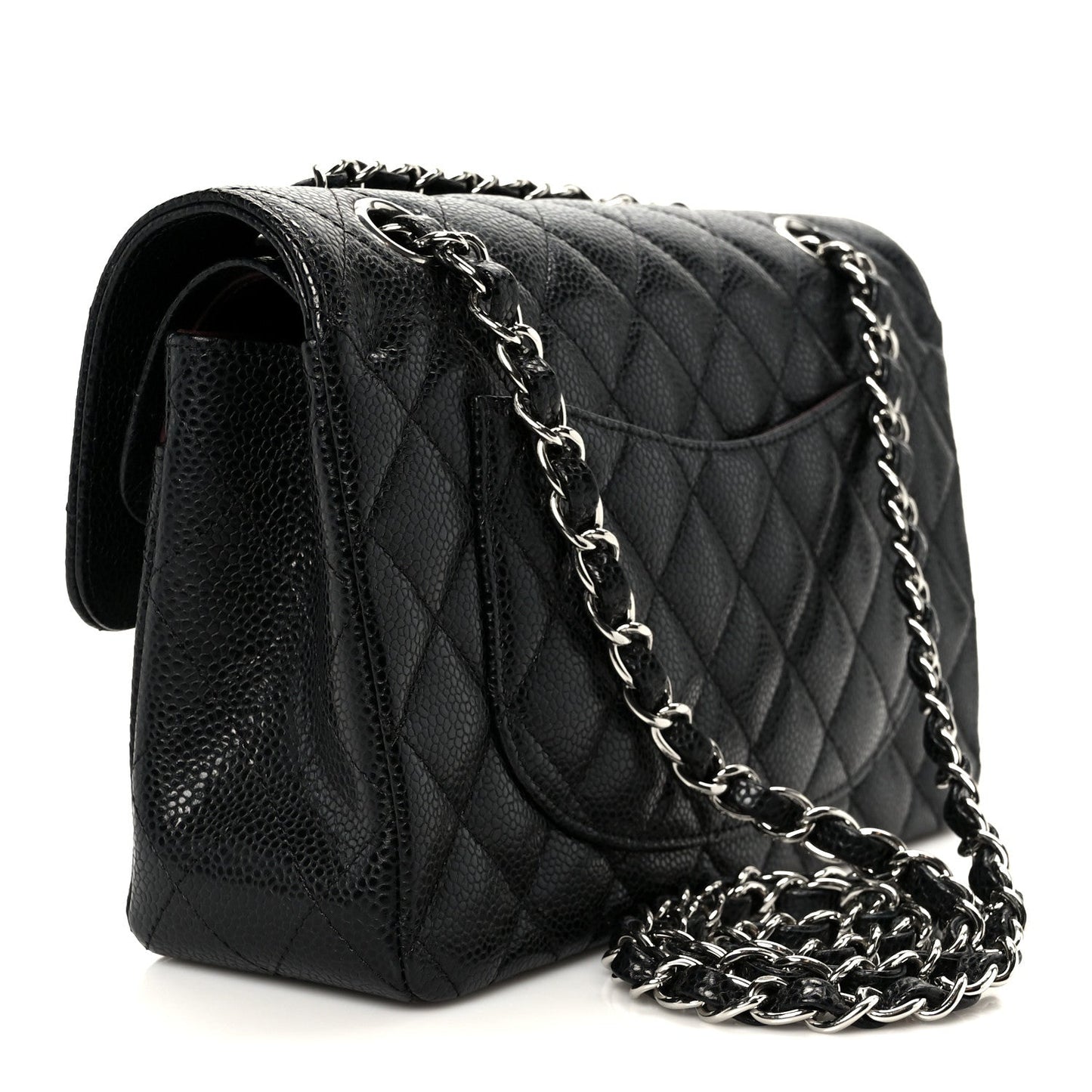 Caviar Quilted Small Double Flap Black