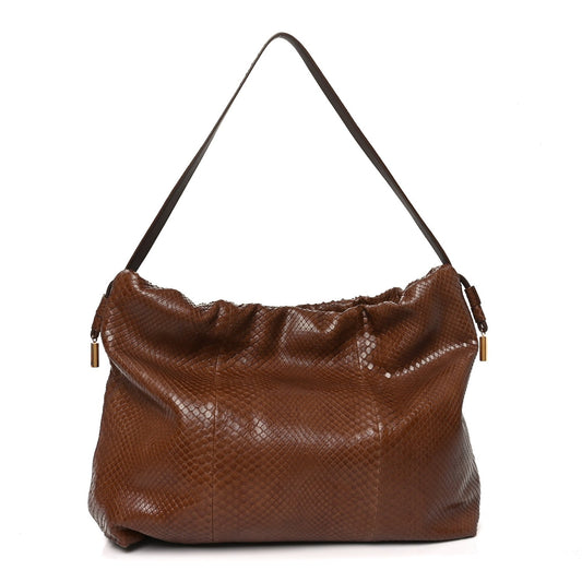 Snakeskin Angy Hobo Bag Brown