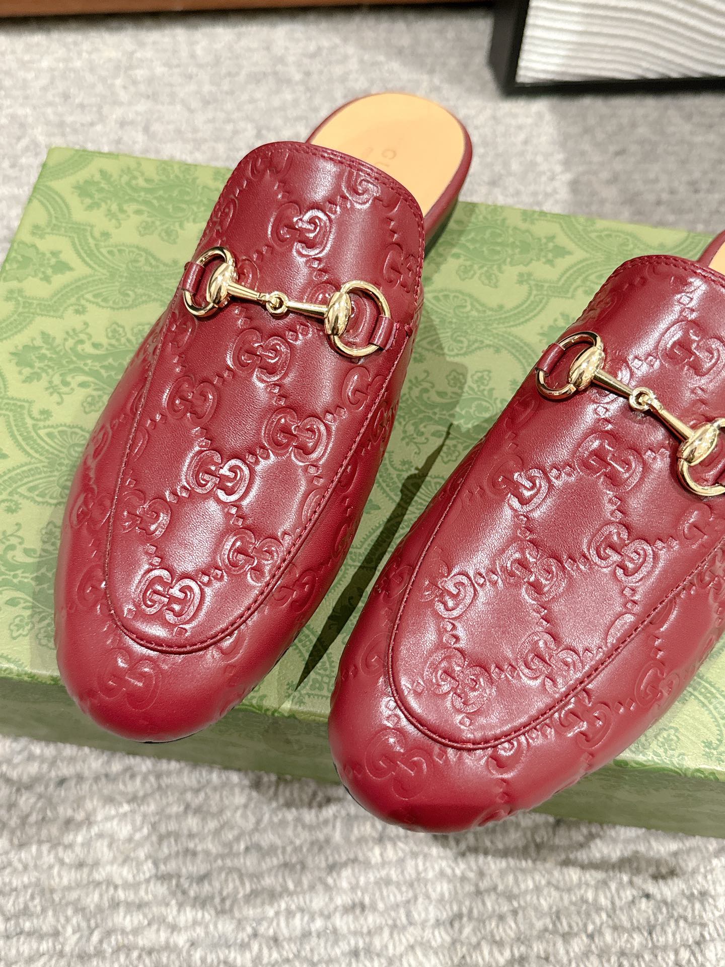 Horsebit Mule Red GG Leather
