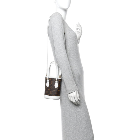 Monogram LV Match Nano Bucket Bag White