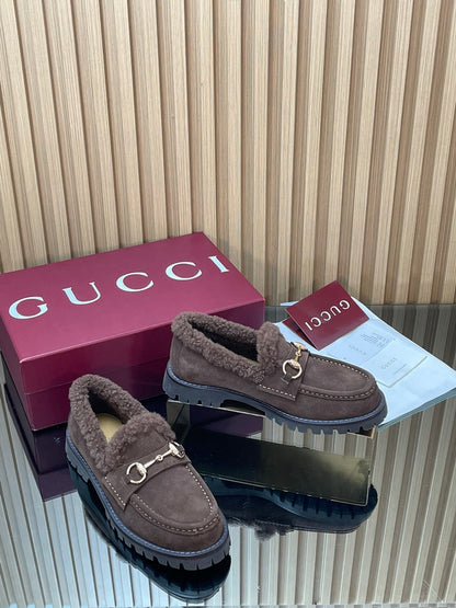 Gucci 2025 Horsebit Loafer Brown Suede Wool 563045