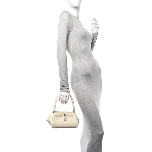 Calfskin Small Key Shoulder Bag Dusty Ivory