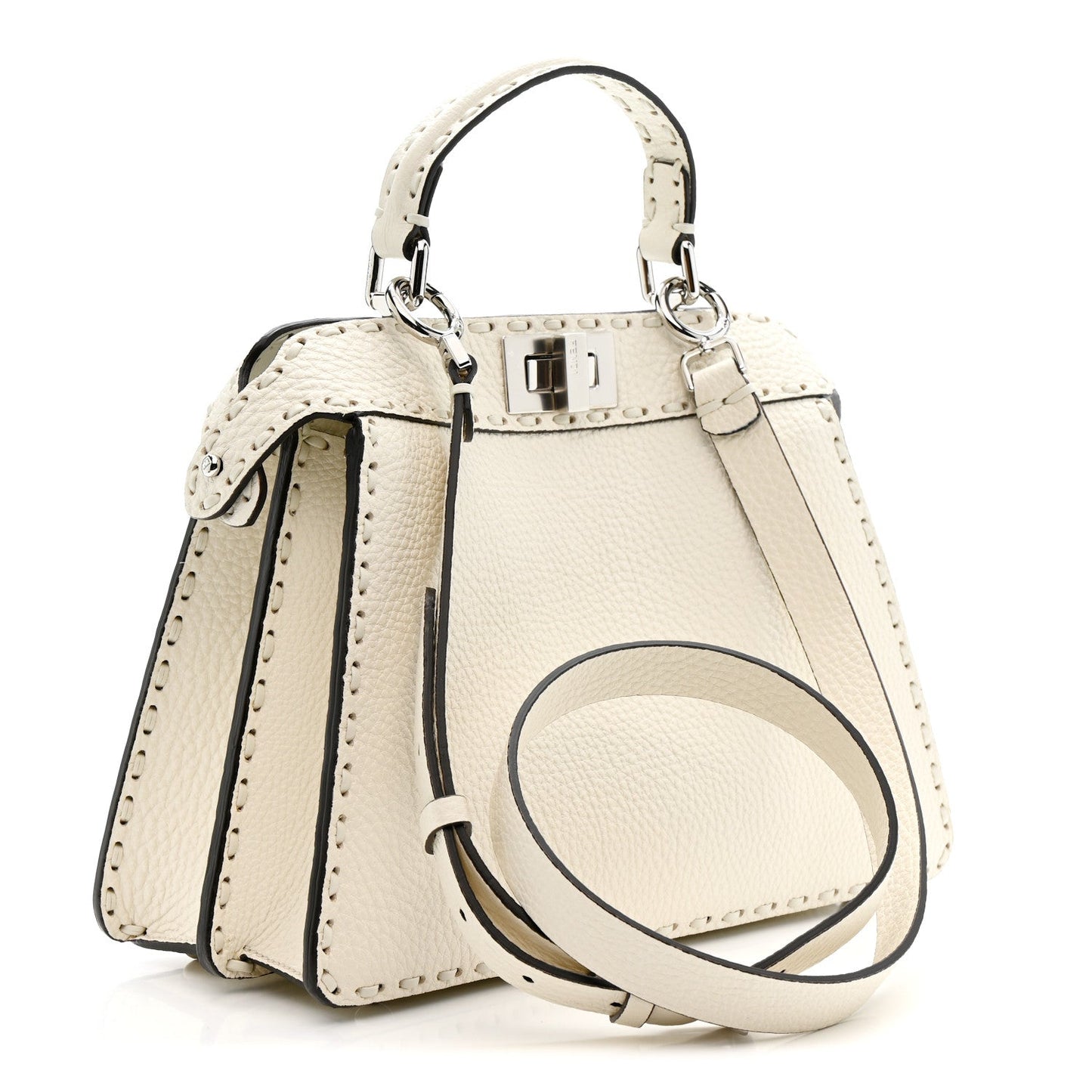 Cuoio Romano Selleria Chamois Small Peekaboo I SEE U Satchel White