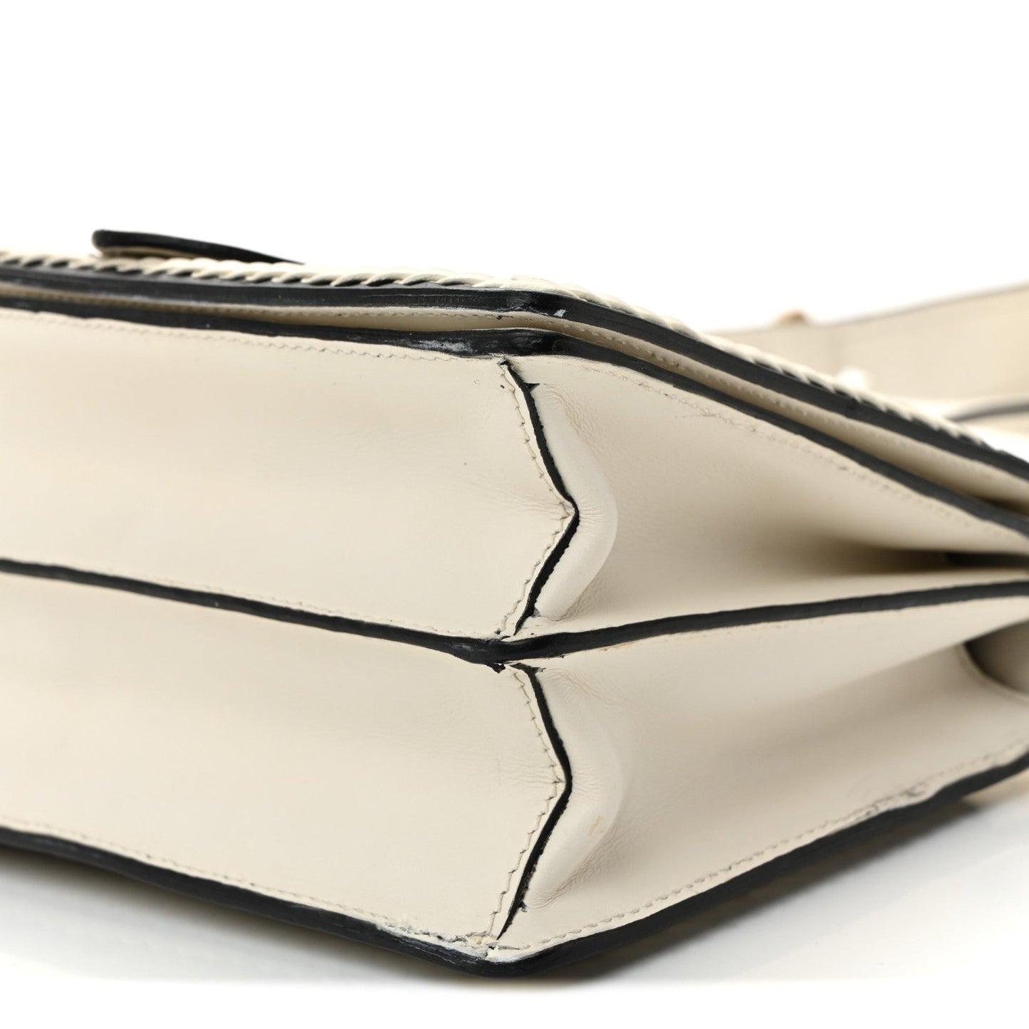City Calf Raffia Saffiano Cahier Bag Naturale White