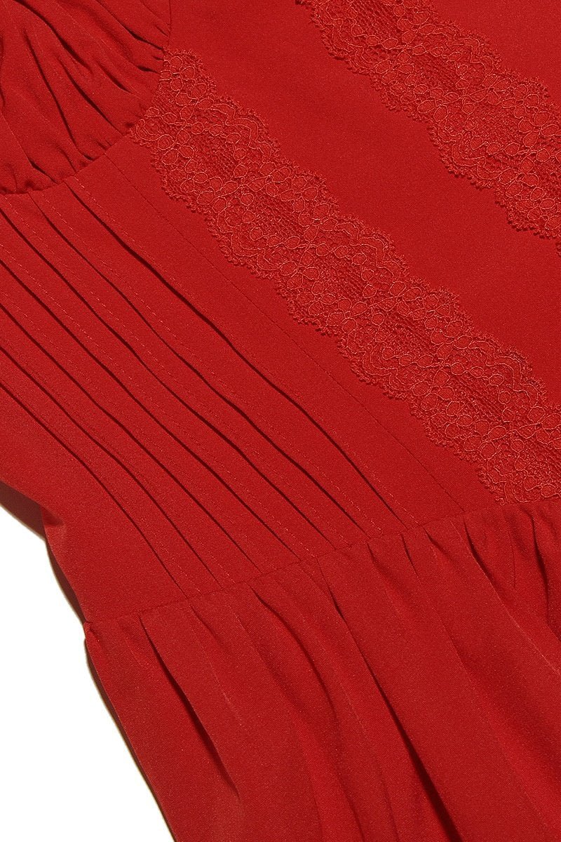 Vestido mini abullonado con corsé de encaje Agnes 