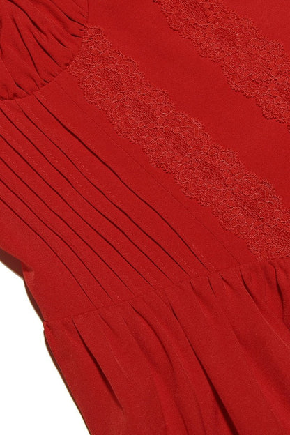 Vestido mini abullonado con corsé de encaje Agnes 