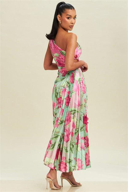 Vestido midi plisado con aberturas Amanda 