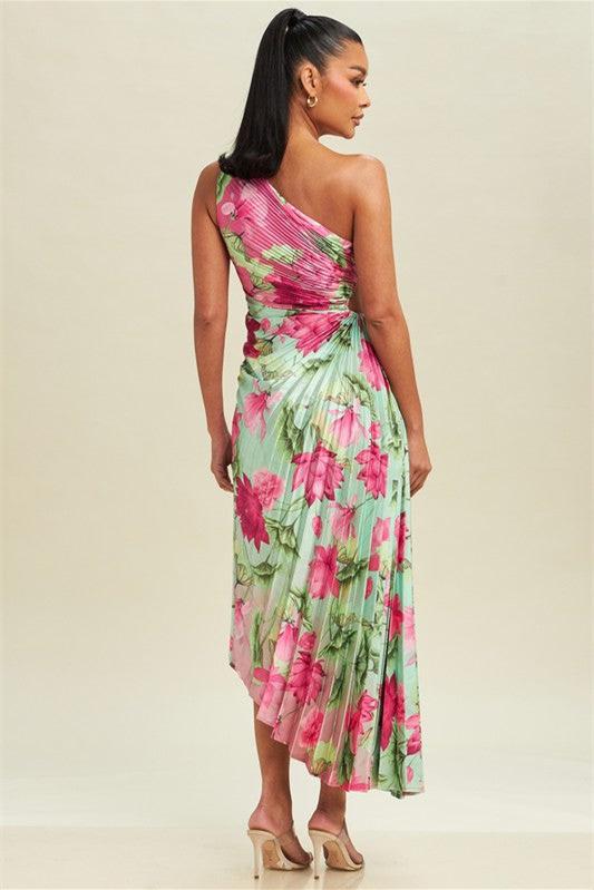 Vestido midi plisado con aberturas Amanda 