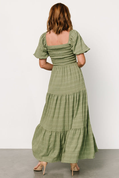 Amaya Smocked Dress | Green
