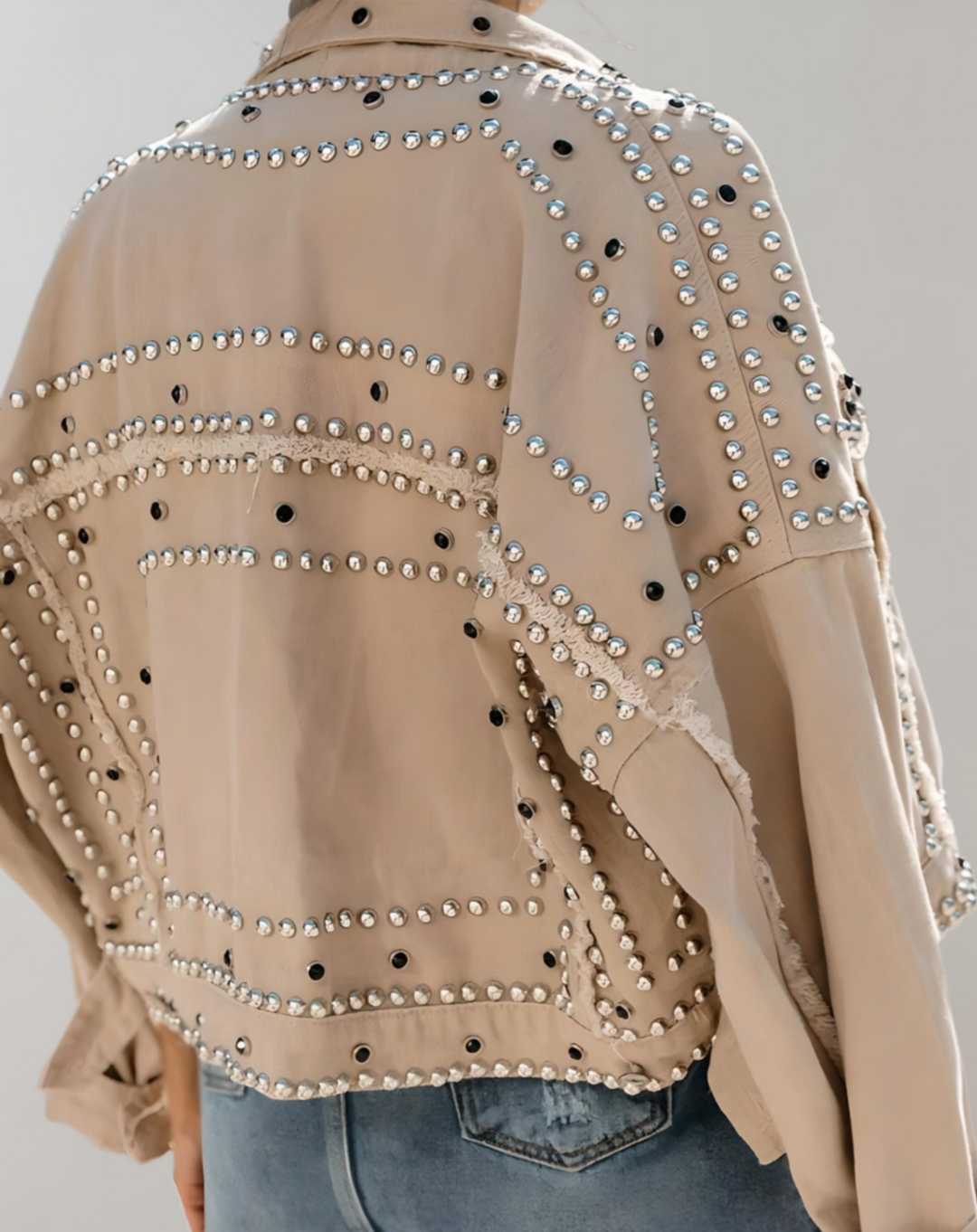 Chic Studded Denim Jacket | Great for Autumn Casual Days