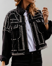Chic Studded Denim Jacket | Great for Autumn Casual Days