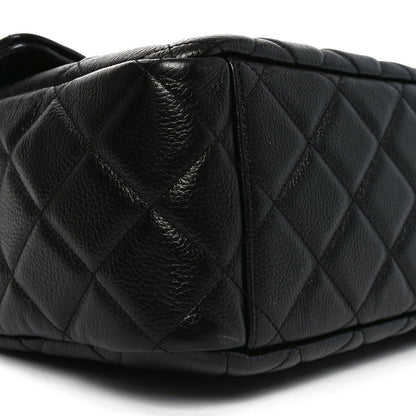 Caviar Quilted Small XXL Travel Flap Bag Black