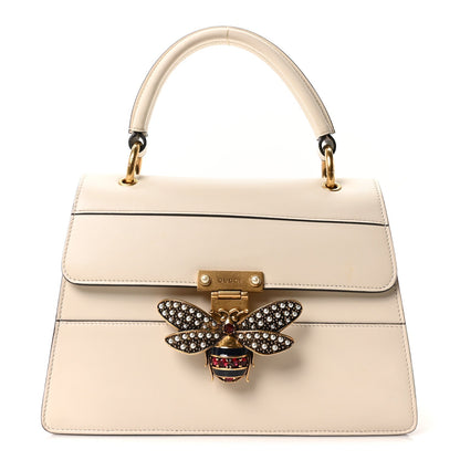 Calfskin Small Queen Margaret Top Handle Bag Mystic White