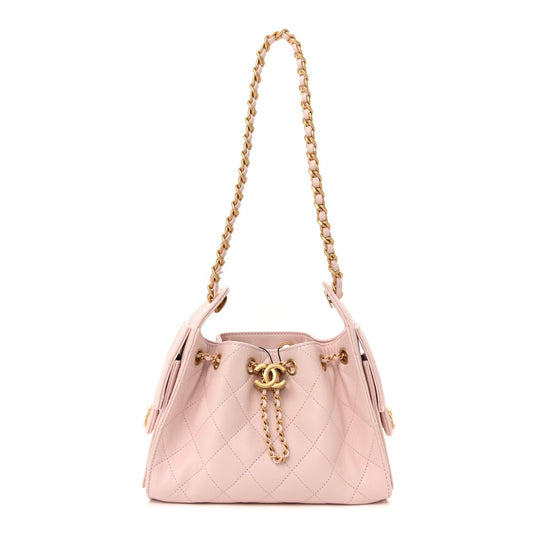 Caviar Quilted Mini Chanel 25 Handbag Light Pink