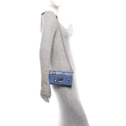 Epi Azteque Twist Shoulder Bag MM Denim Light