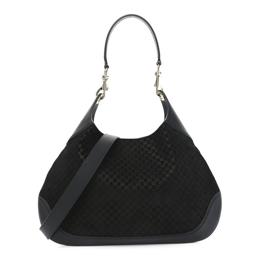 Suede Micro GG Calfskin B Medium Shoulder Bag Arabella Black