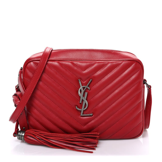 Calfskin Matelasse Monogram Lou Camera Bag Rouge Eros