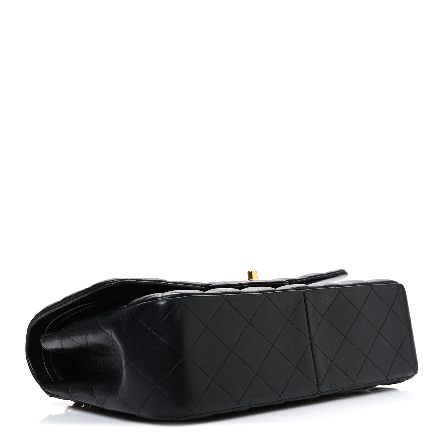 Lambskin Quilted Jumbo Double Flap Black