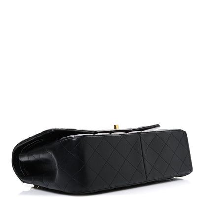 Lambskin Quilted Jumbo Double Flap Black