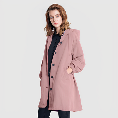 Classic Waterproof Rain Jacket with Hood for Women | Great for Outdoor Activities