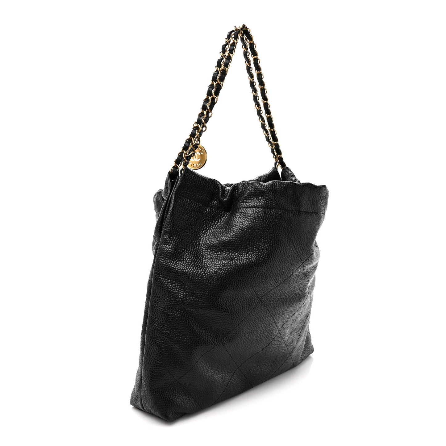 Shiny Caviar Quilted Chanel 22 Black