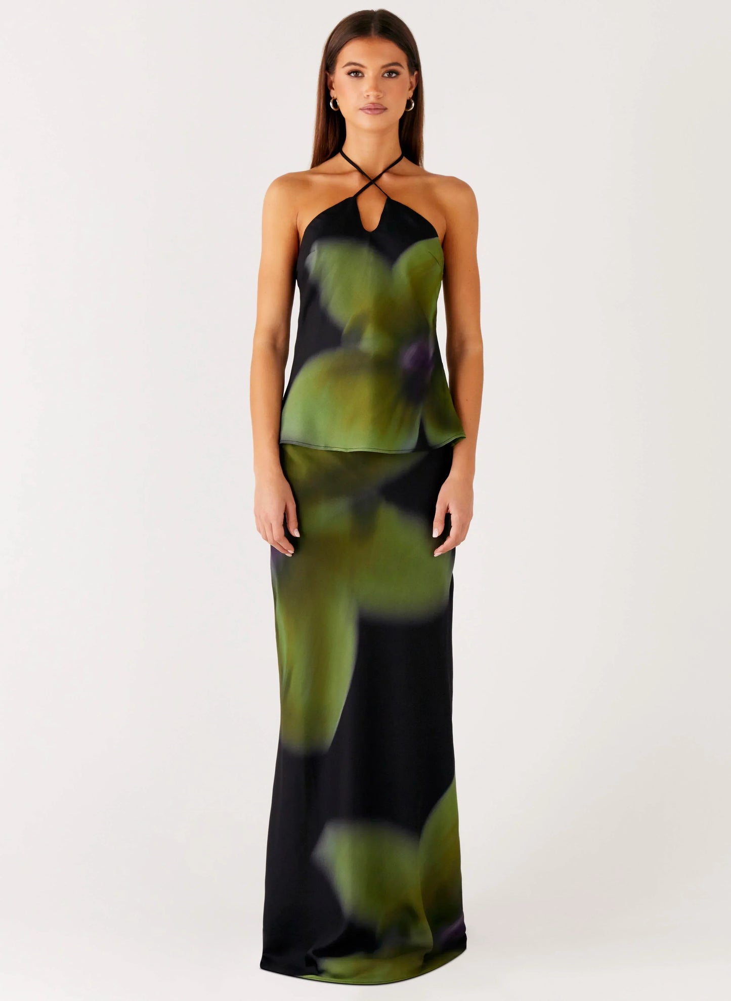 Rosetta Maxi Skirt - Lime Flower