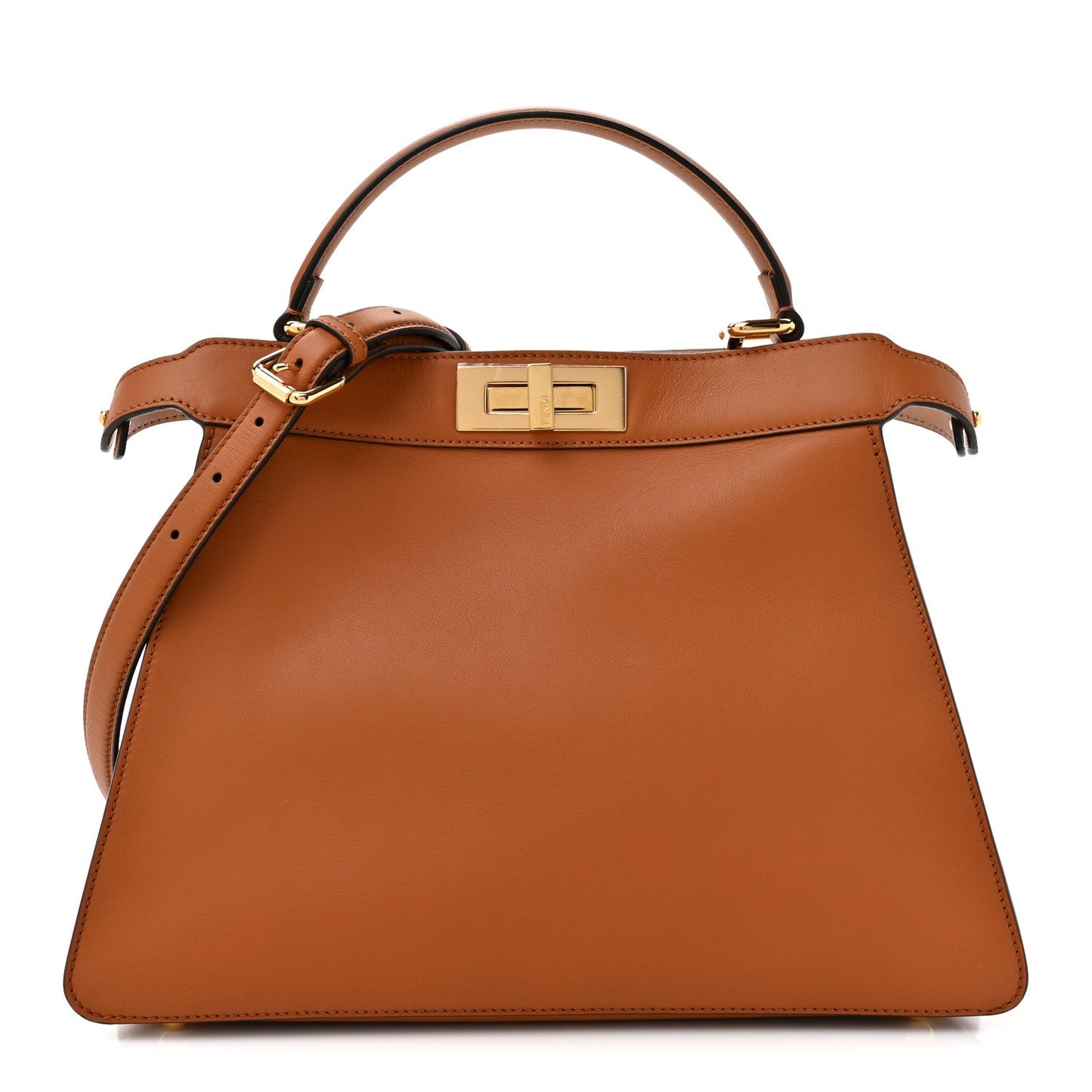 Vitello Seta Shiny Nappa Medium Peekaboo I SEE U Satchel Brandy Light Rose