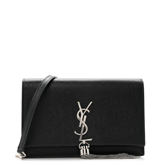 Grain De Poudre Classic Monogram Kate Tassel Chain Wallet Black