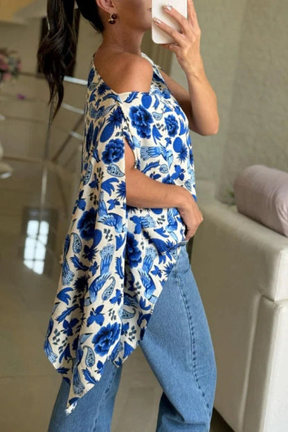Blusa holgada con mangas murciélago y estampado único de Lisette (incluye top de tubo)