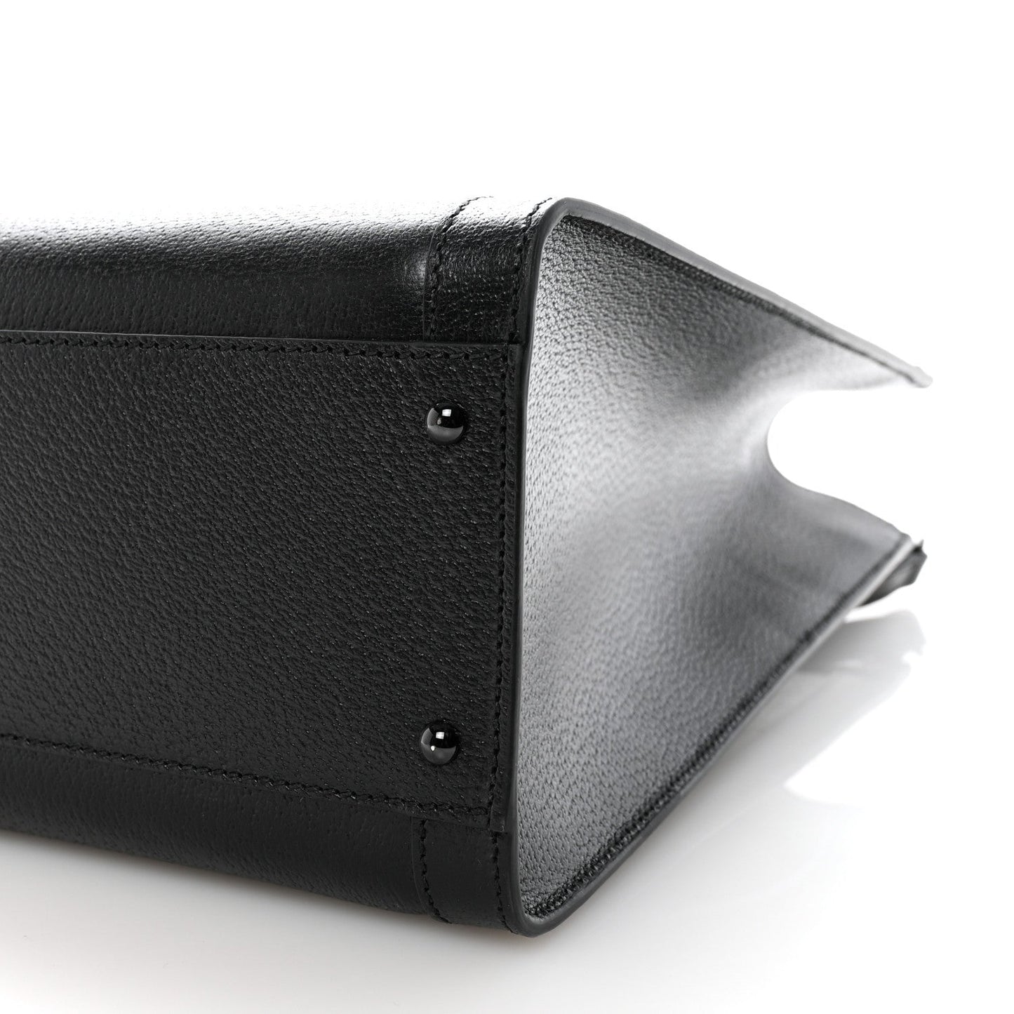 Textured Dollar Calfskin Web Monochrome Large Diana Tote Bag Black
