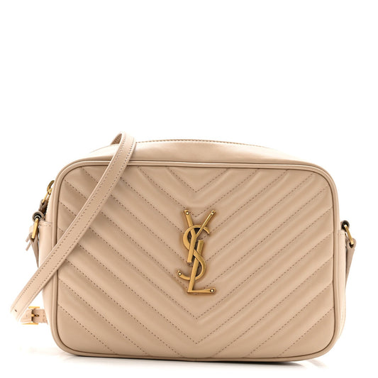 Calfskin Matelasse Monogram Lou Camera Bag Dark Beige