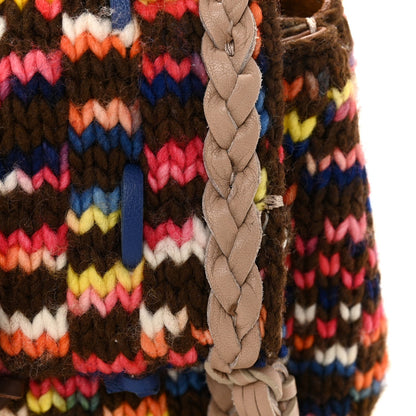 Cashmere Knit Calfskin Mini Penelope Soft Shoulder Bag Woodrose Multicolor