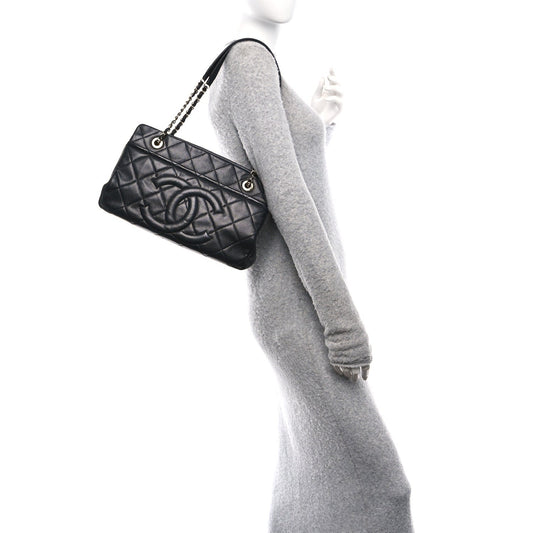 Caviar Quilted Timeless CC Soft Tote Black