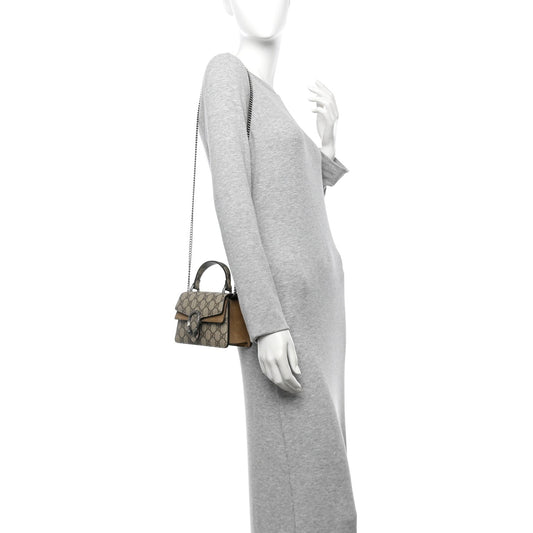 GG Supreme Monogram Mini Dionysus Top Handle Bag Taupe