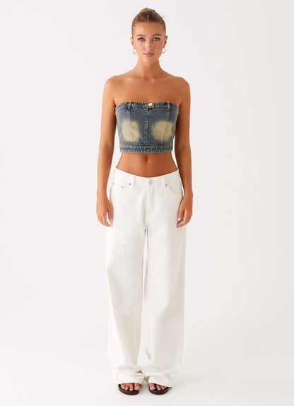 Not Like Us Denim Top - Vintage