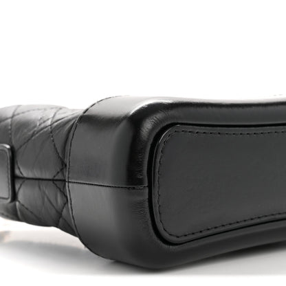 Aged Calfskin Quilted Small Gabrielle Hobo Black