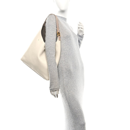Grained Calfskin Small Marcie Hobo Bag Sweet Beige