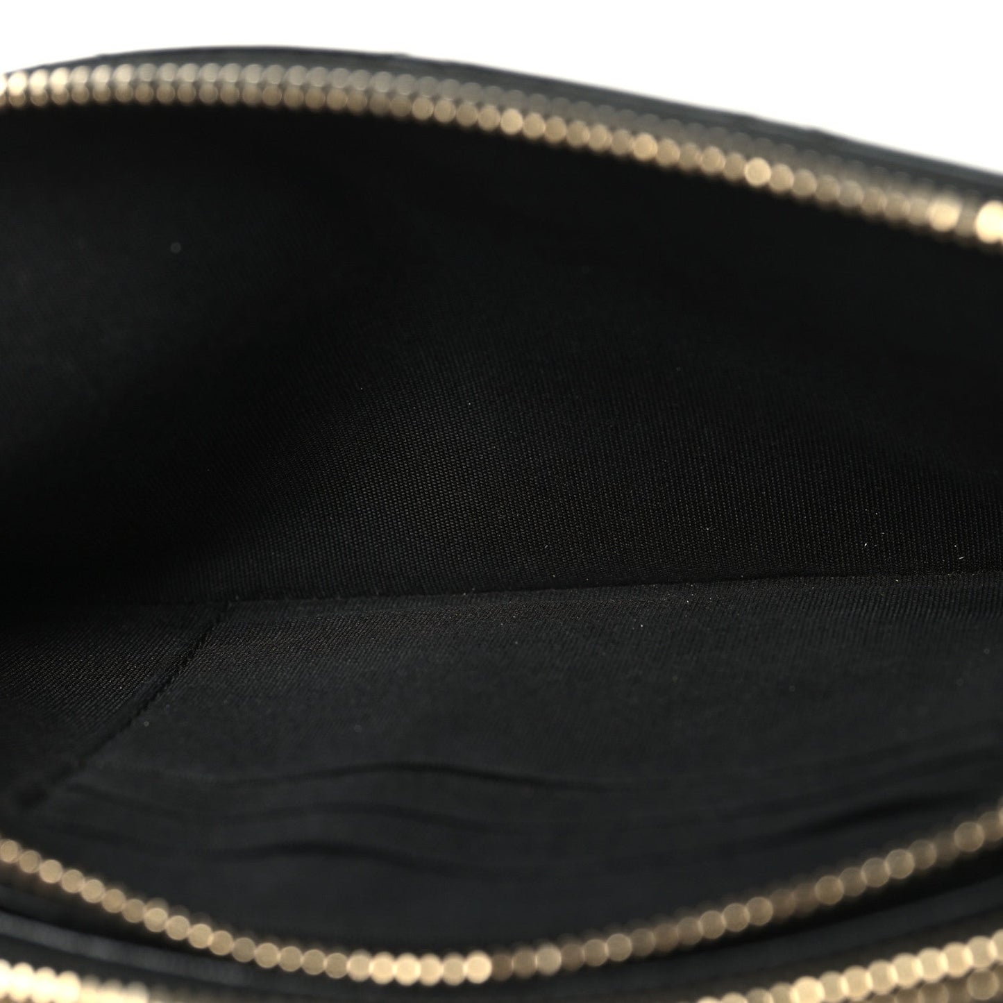 Goatskin Enamel Quilted Small Clutch With Chain Black