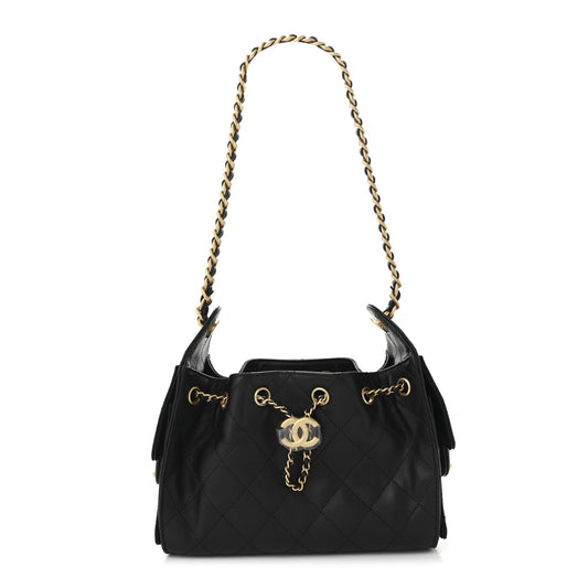 Caviar Quilted Mini Chanel 25 Handbag Black