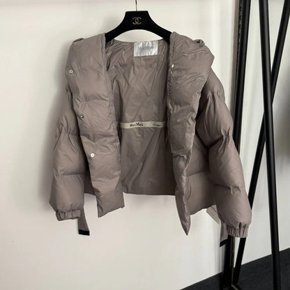 MAX MARA 25S LONG-SLEEVE COTTON HOODED JACKET 221