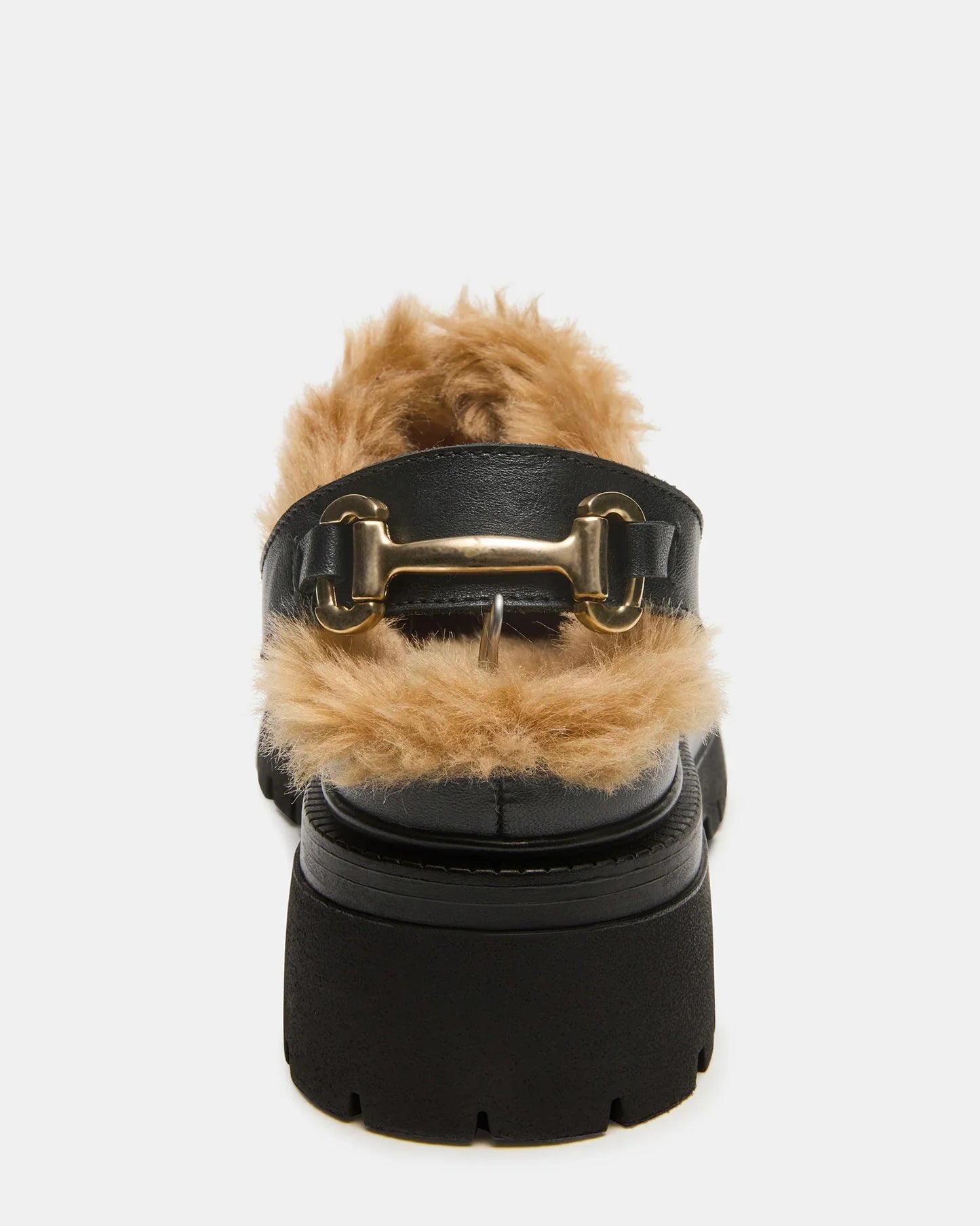 Erba Faux Fur Black Leather