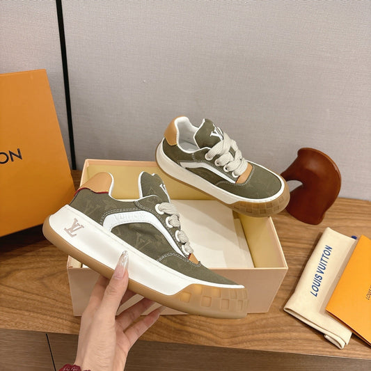 LV 2026 Tilted Sneaker Green Canvas Leather 594936