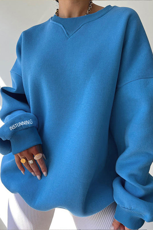 Sudadera versátil con cuello acanalado holgado