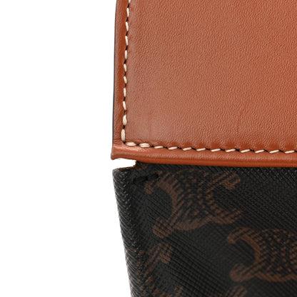 Triomphe Canvas Calfskin Cabas De France Handbag Tan