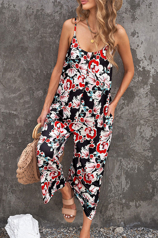 mono con estampado de tirantes