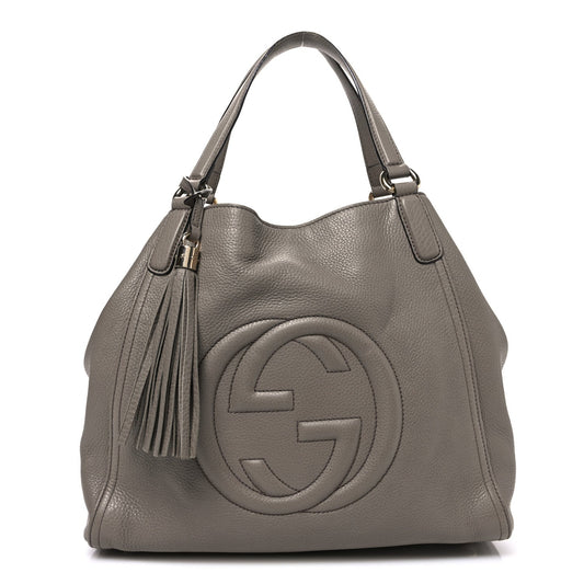 Pebbled Calfskin Medium Soho Shoulder Bag New Fango