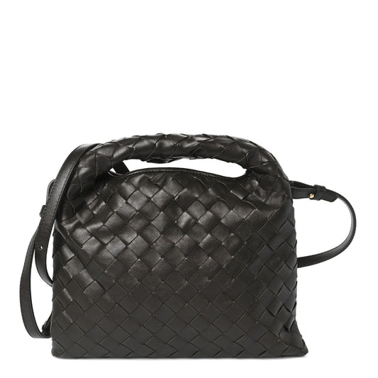 Calfskin Intrecciato Mini Hop Kaki