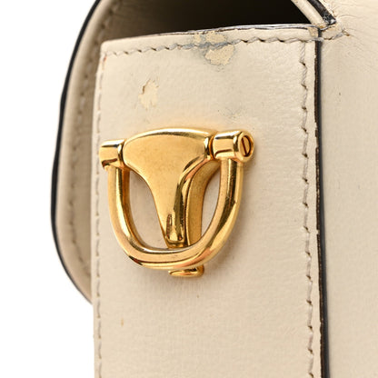 Azalea Calfskin Web Mini Horsebit 1955 Shoulder Bag Mystic White