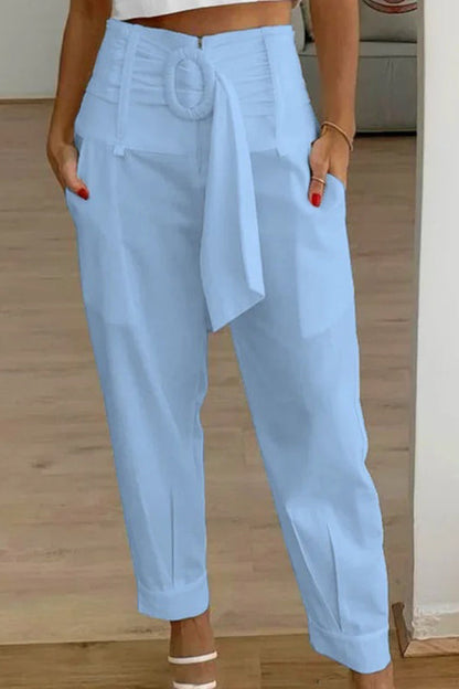 Pantalones de traje casual de cintura alta
