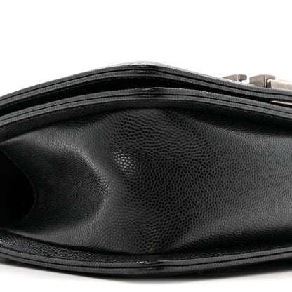 Caviar Quilted Small Boy Flap Black